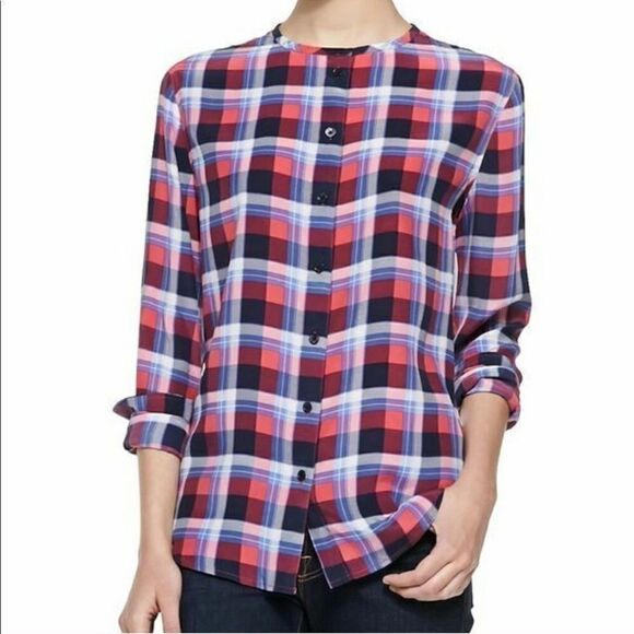 Equipment Julian Clean Paramount Plaid Blouse M - Picture 2 of 9